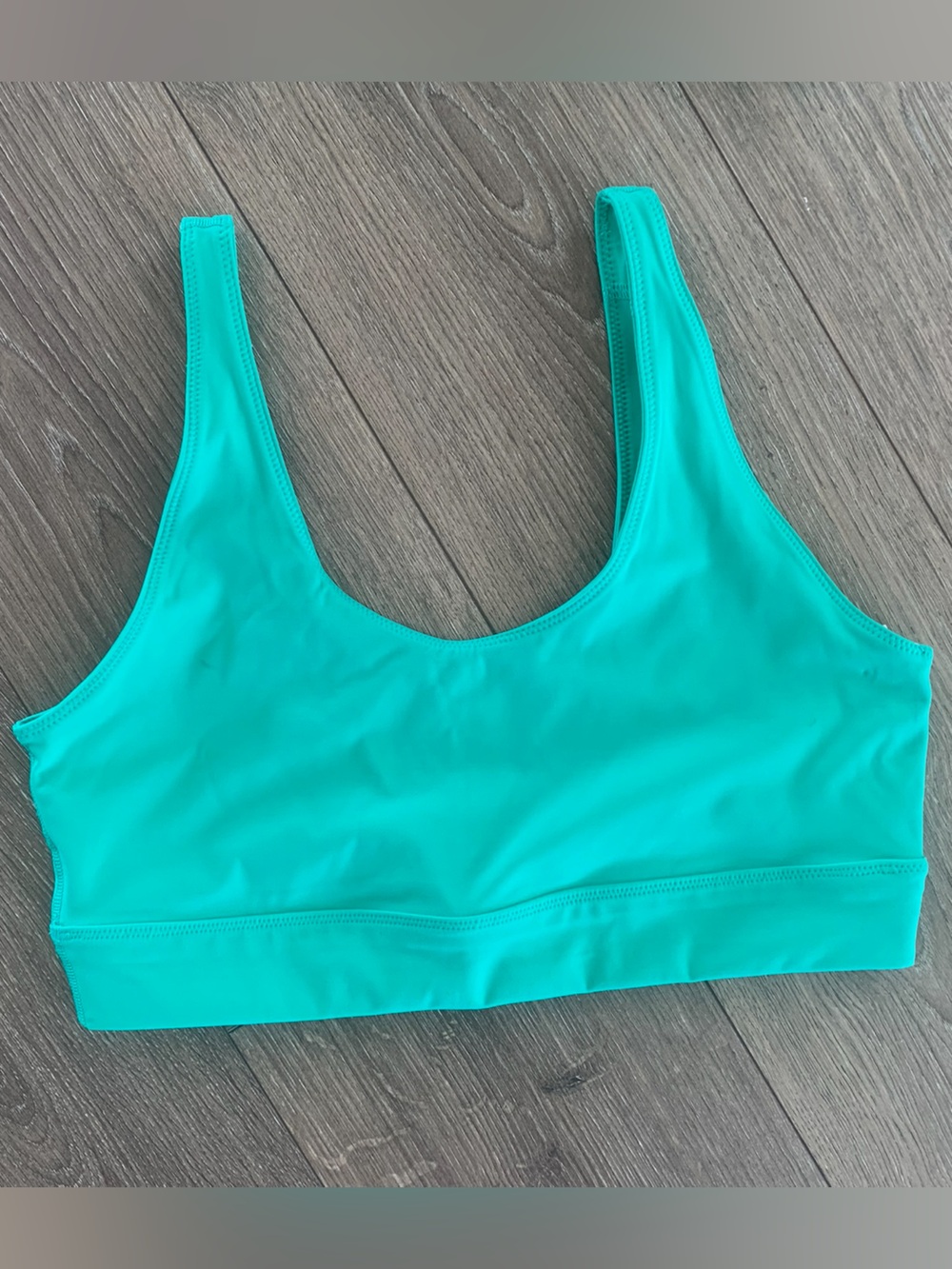 Free People Movement Teal Blue Scoop Neck Cut Out Athletic Sports Bra